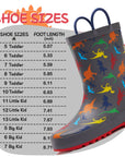 Colorful Dinosaur Print Gray Rubber Rain Boots - MYSOFT