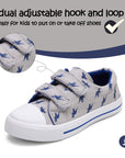 Blue Dinosaur Double Velcro Gray Walking Shoes - MYSOFT