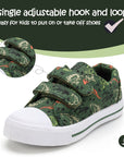 Tyrannosaurus Double Velcro Green Canvas Sneakers - MYSOFT