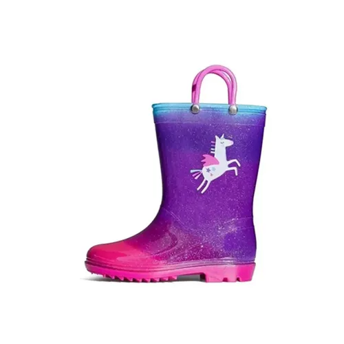 Girls Light Rain Boots Fly Uncorns Kids Shoes - KKOMFORME