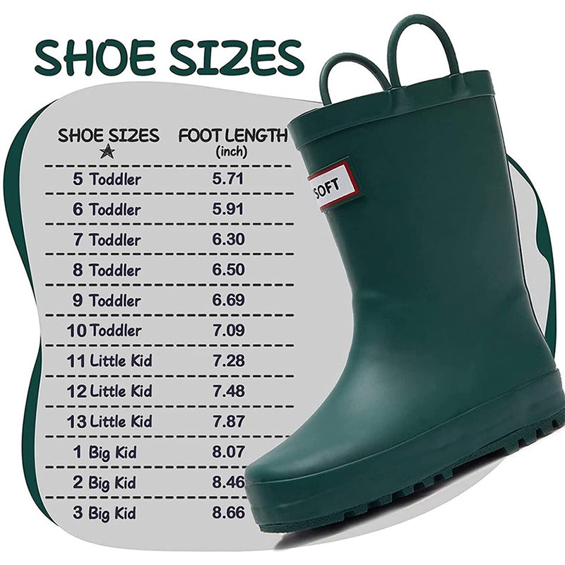 Boy&Girl Rain Boots Waterproof Pure Green - KomForme