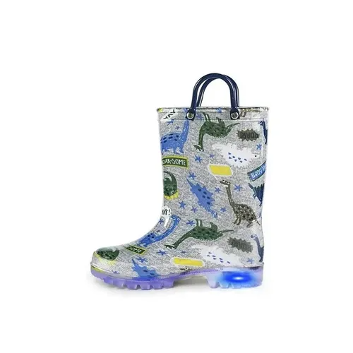 Boys Light Rain Boots Dinosaur Kids Shoes - KKOMFORME