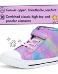 Kids Sneakers High-top Canvas Shoes Colorful Star - KKOMFORME