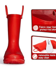 Kids Girls Light Rain Boots Solid Red - KKOMFORME