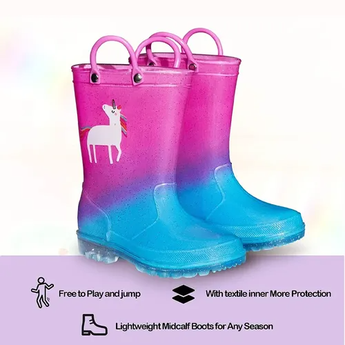 Light up unicorn rain boots best sale