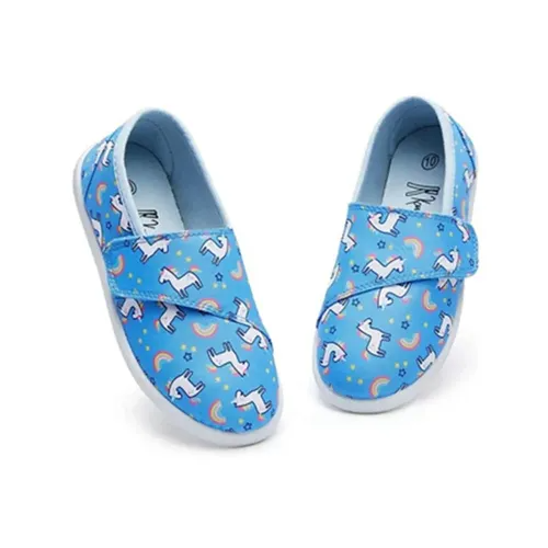 Kids Loafer Flat Slip On Canvas Sneakers Blue Unicorn - KKOMFORME