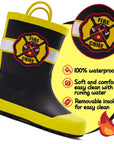 Cool Graphic Waterproof Black Rubber Rain Boots - MYSOFT