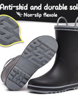 Plain Black Matte Waterproof Rubber Rain Boots - MYSOFT