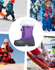 Purple Fur Collar Warm Non-Slip Snow Boots - MYSOFT