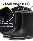 Plain Black Matte Waterproof Rubber Rain Boots - MYSOFT