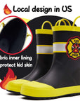 Cool Graphic Waterproof Black Rubber Rain Boots - MYSOFT