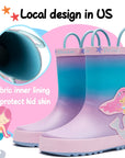 Mermaid Princess Powder Blue Gradient Rubber Rain Boots - MYSOFT