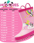 Rainbow Panda Waterproof Pink Rubber Rain Boots - MYSOFT