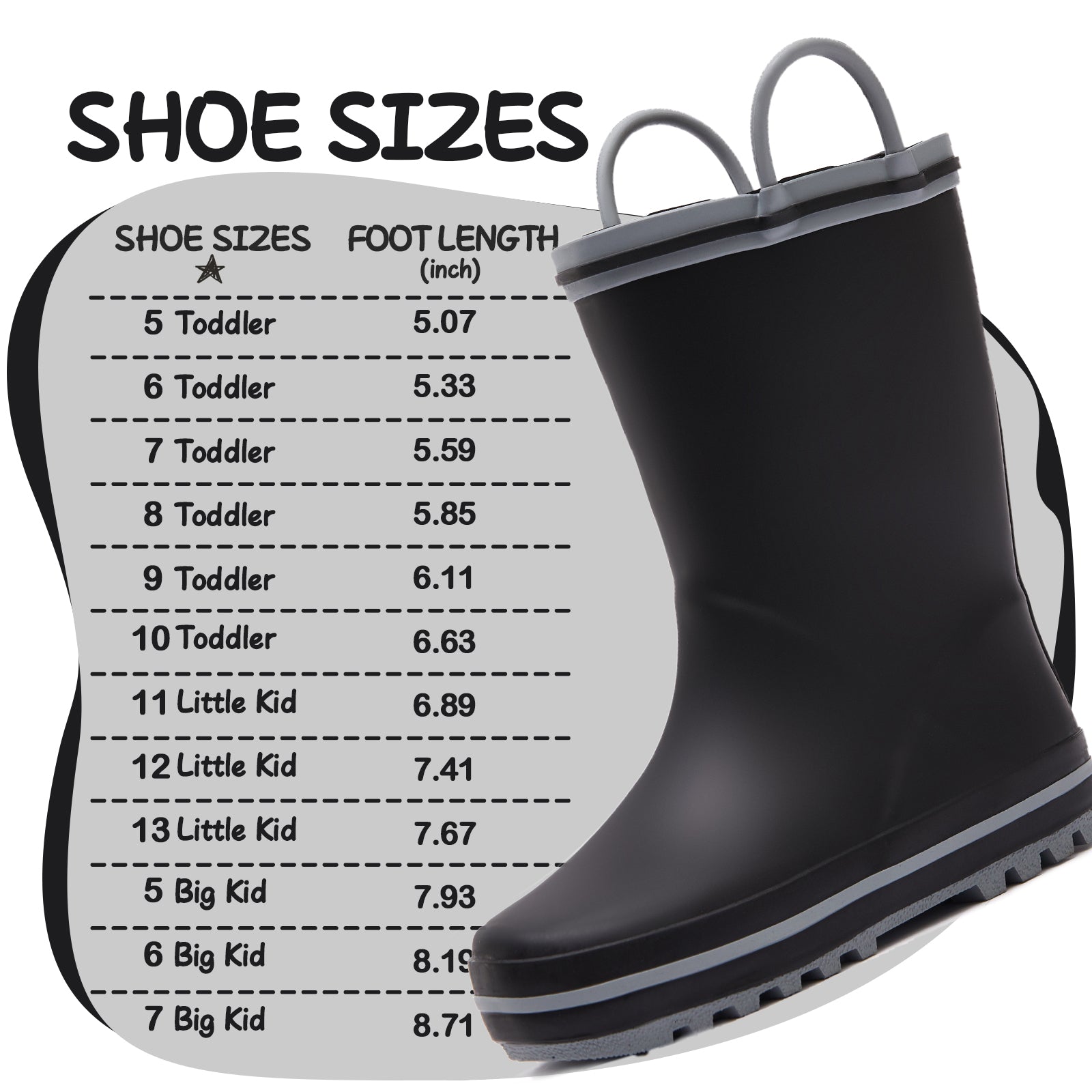 Plain Black Matte Waterproof Rubber Rain Boots - MYSOFT