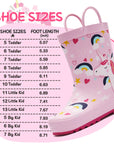 Pink Unicorn Rainbow Print Rubber Rain Boots - MYSOFT