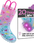 Kids Waterproof Light up Boots with dinasour - K KomForme