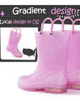 Pink/Purple/Silver Glitter Rubber Rain Boots - MYSOFT