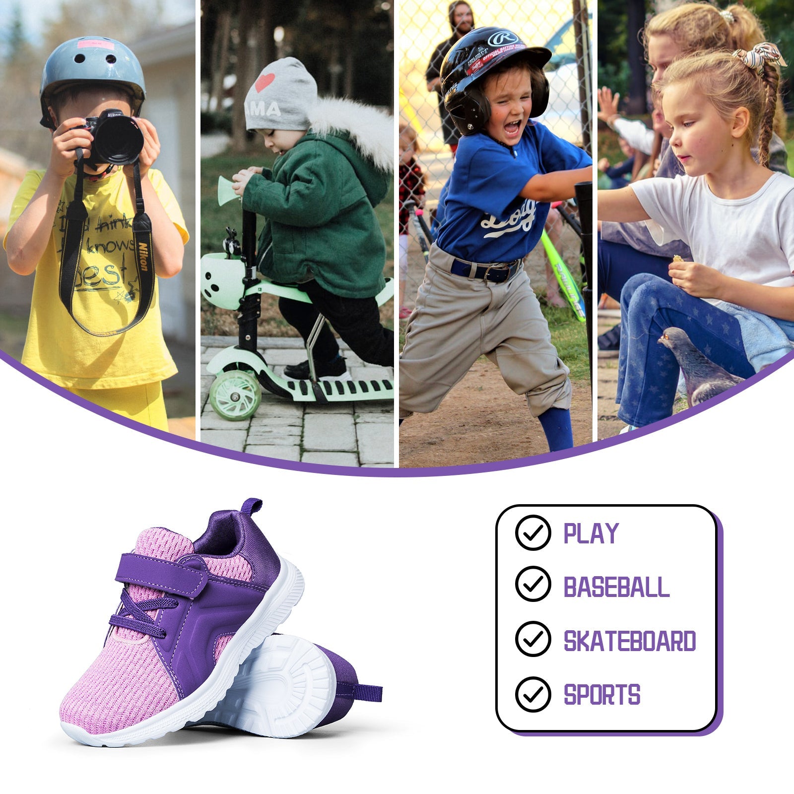 Pink Purple Mesh Breathable Tennis Sneakers - MYSOFT