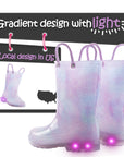 Gradient Glitter Waterproof Luminous Rain Boots - MYSOFT