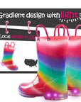 Rainbow Waterproof Lighted Rubber Rain Boots - MYSOFT