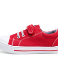 Red/Pink Single Hook and Loop Canvas Sneakers - MYSOFT