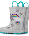 Rainbow Glitter Stars Waterproof Rubber Rain Boots - MYSOFT