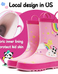 Boy&Girl Rain Boots Waterproof Pink Panda - KomForme