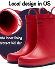 Boy&Girl Rain Boots Waterproof Pure Red - KomForme