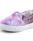 Purple Tie Dye Sequin Panel Slip-on Canvas Shoes - MYSOFT