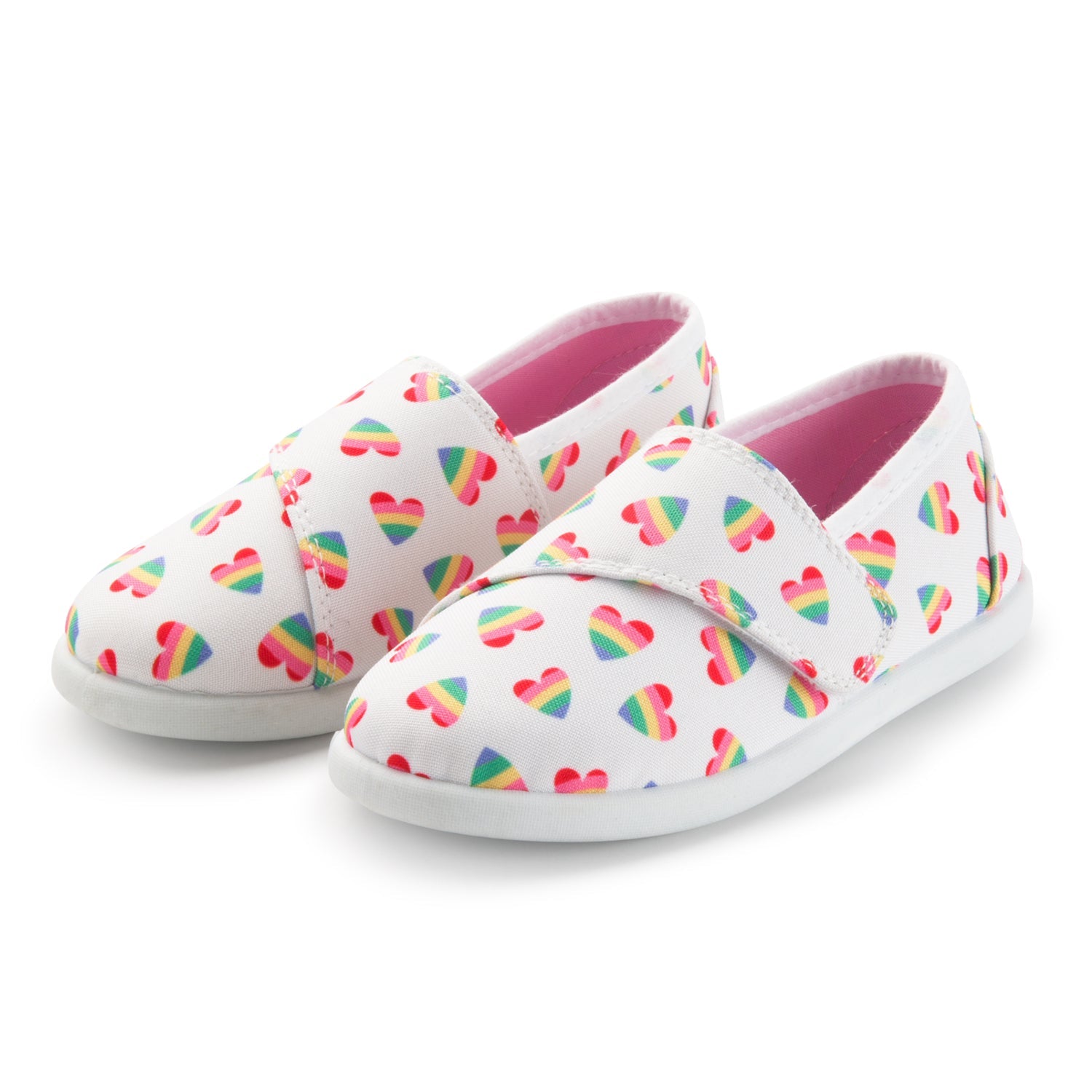 Rainbow Heart Hook and Loop Slip-ons - MYSOFT