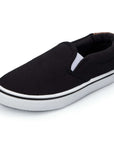 Plain Black Non-Slip Canvas Walking Shoes - MYSOFT