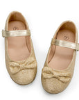 Sequined Mary Jane Flats with Bow Tie - MYSOFT