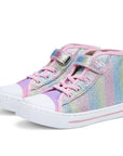 Rainbow Ombre Sequin High Top Canvas Sneakers - MYSOFT