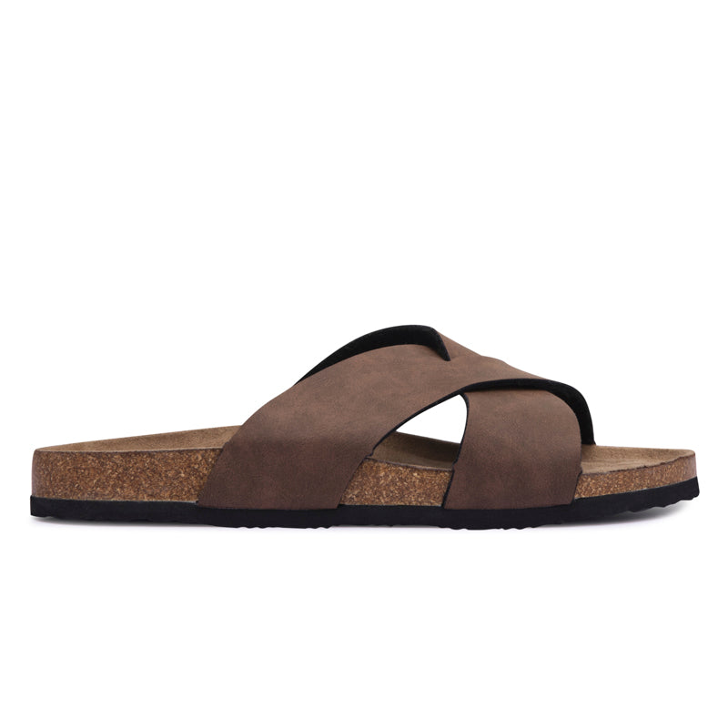 Criss-cross Leather Slippers Mysoft