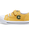 Yellow Daisy Single Hook and Loop Canvas Sneakers - MYSOFT