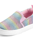 Rainbow Stripe Glitter Slip-On Espadrilles - MYSOFT