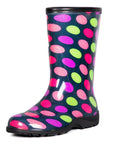 Colorful Polka Dot Waterproof Print Mid-Cut Rain Boots - MYSOFT