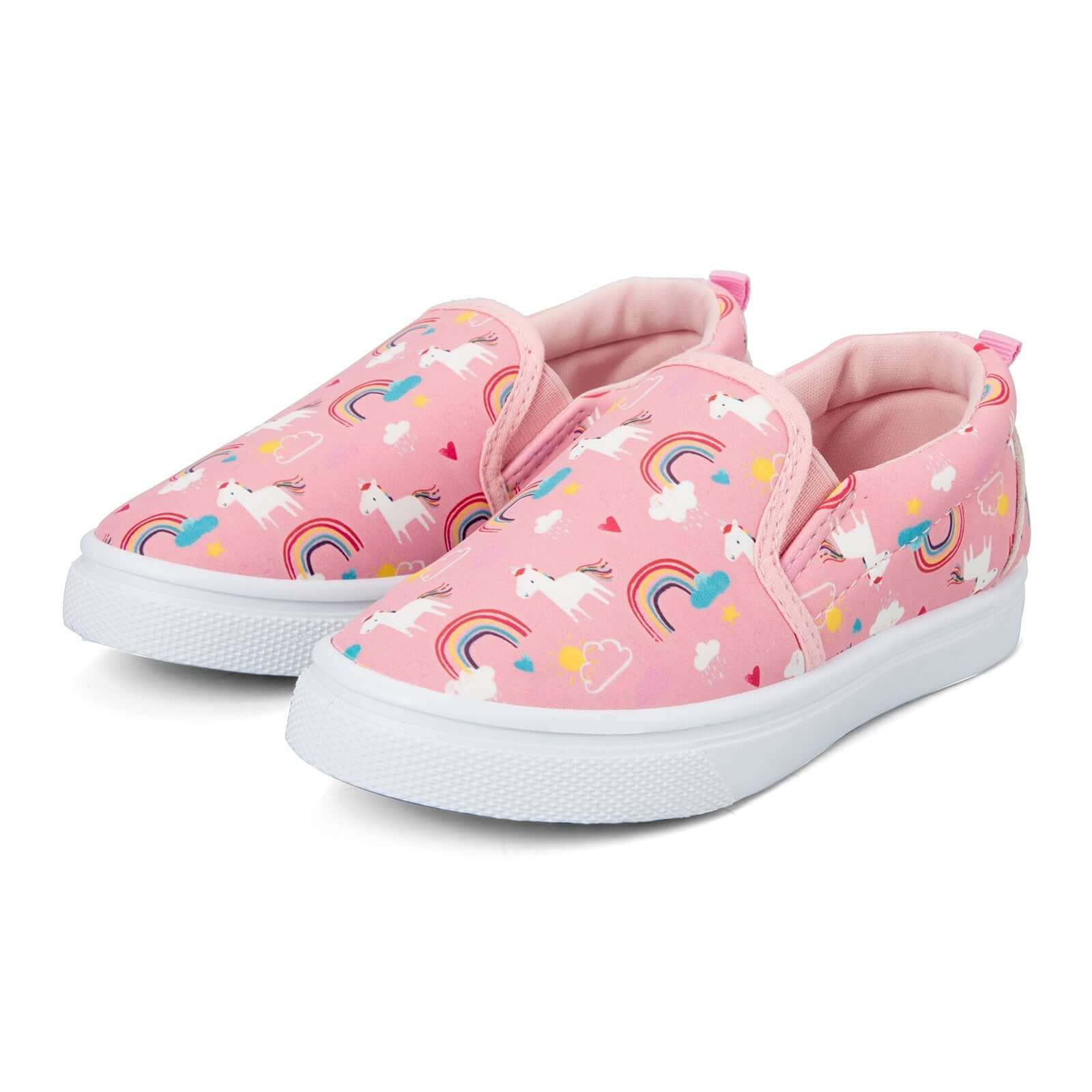 Rainbow Unicorn Cotton Lined Light Pink Espadrilles - MYSOFT