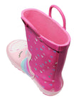 Unicorn Heart Pattern Waterproof Pink Rubber Rain Boots - MYSOFT