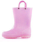 Pink/Purple/Silver Glitter Rubber Rain Boots - MYSOFT