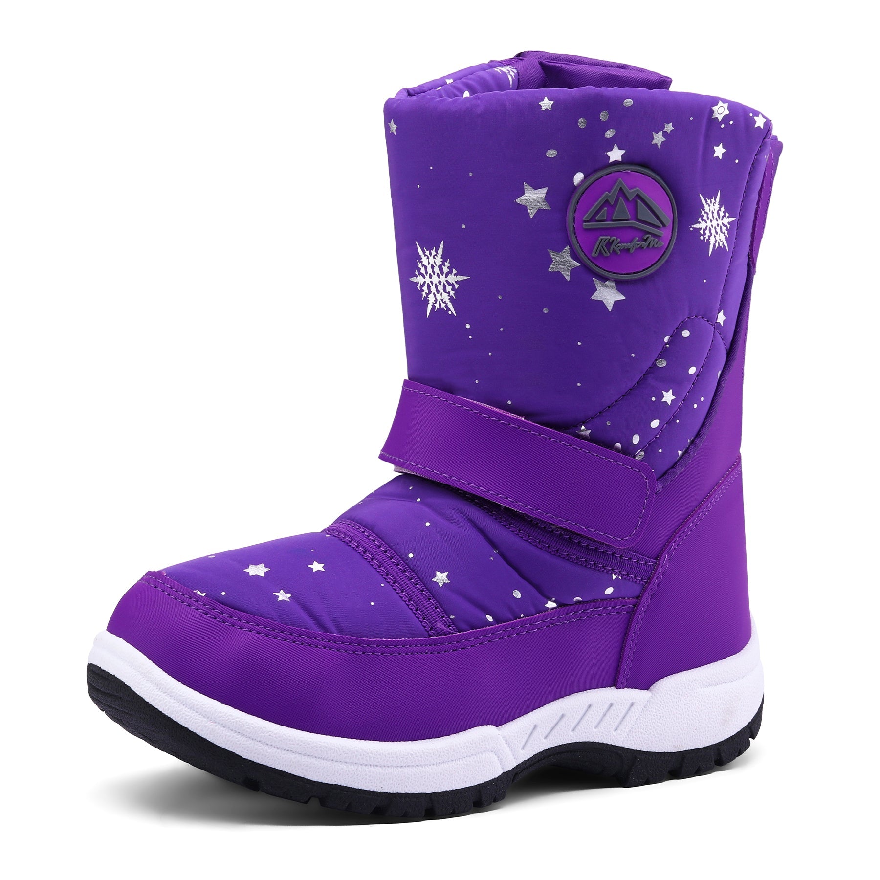 Purple Star Snowflake Warm Waterproof Snow Boots - MYSOFT