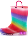 Rainbow Waterproof Lighted Rubber Rain Boots - MYSOFT