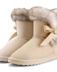 Bow Tie Warm Fur Lined Snow Boots - MYSOFT