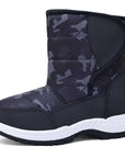 Navy Fur Lined Waterproof Snow Boots - MYSOFT