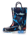 Multicolor Shark Waterproof Lighted Rain Boots - MYSOFT