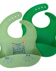 Labcosi Silicone Baby Bibs for Babies & Toddlers Set of 2, Baby Feeding Bibs for Boys and Girls