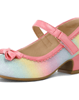 Rainbow Bow Low Heel Mary Jane Flats - MYSOFT