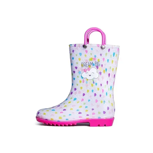 Girls Rain Boots Colorful Hearts And Clouds - KKOMFORME