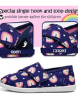 Kids Loafer Flat Slip On Canvas Sneakers Navy Rainbow - KKOMFORME