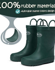 K KOMFORME SHOE Boy&Girl Rain Boots Waterproof  Dark Green-KomForme product_description.